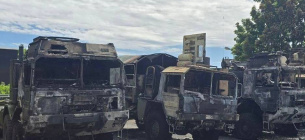 Підпали німецьких військових вантажівок як хитрий акт гібридної війни Згорілі військові вантажівки. Фото з відкритих джерел