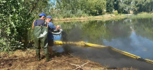 Очищення водойм після обстрілу: обсяг нафтопродуктів на озері Кирилівському зменшився у 33 рази